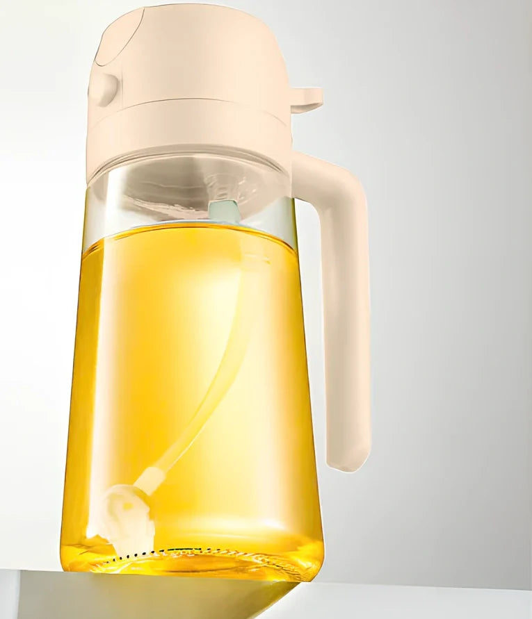 Spray oiler with automatic mechanism, transparent PP glass body showing oil level, 450ml capacity