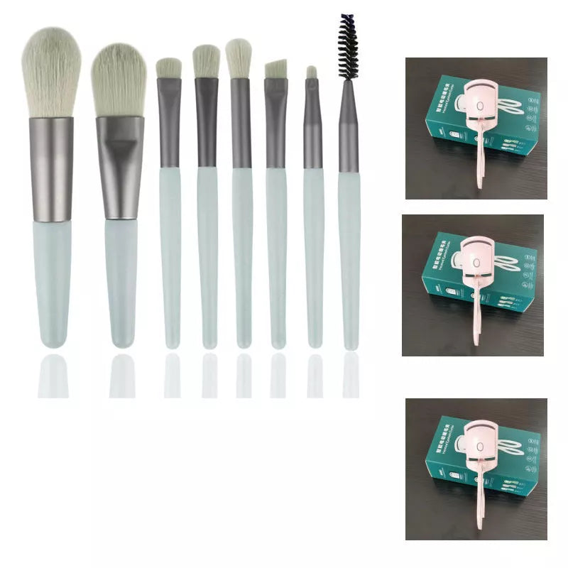 Electric Heating Eyelash Curler in white, pink, and green colors for safe, effective lash curling