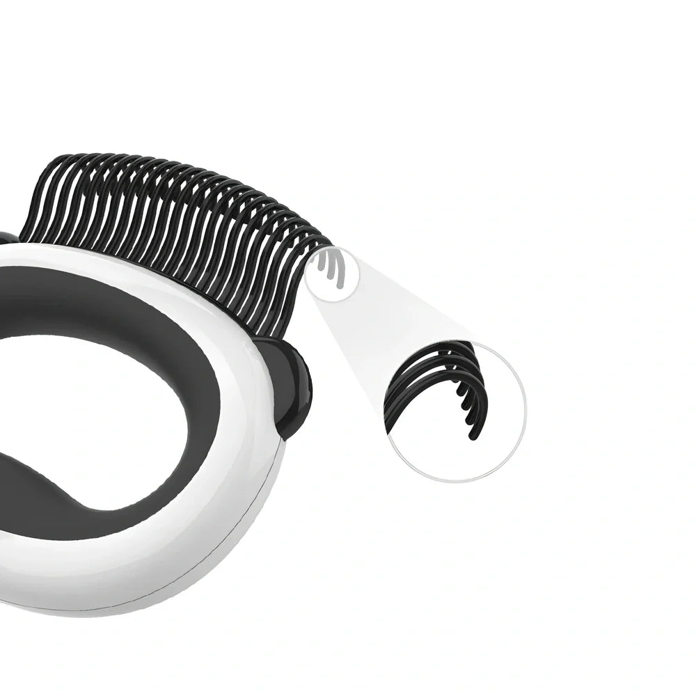 Panda model cat grooming set with 7 tools including combs and nail care implements