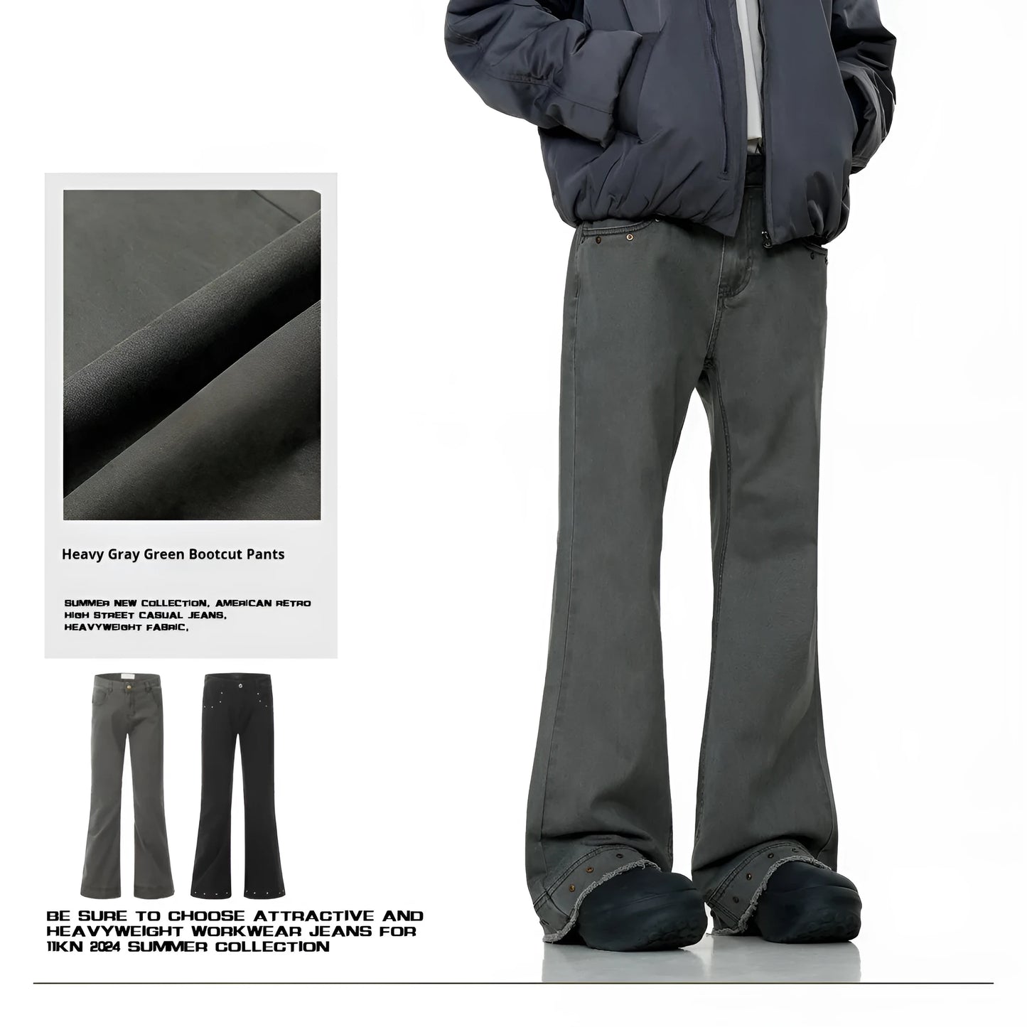 Pair of black straight-leg skinny jeans with a mid-rise waist and zipper fly on a neutral background.