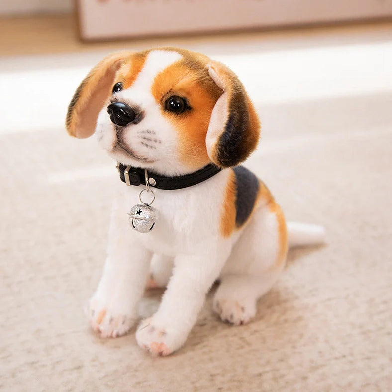 Simulation Husky plush toy in sitting posture measuring 25cm height