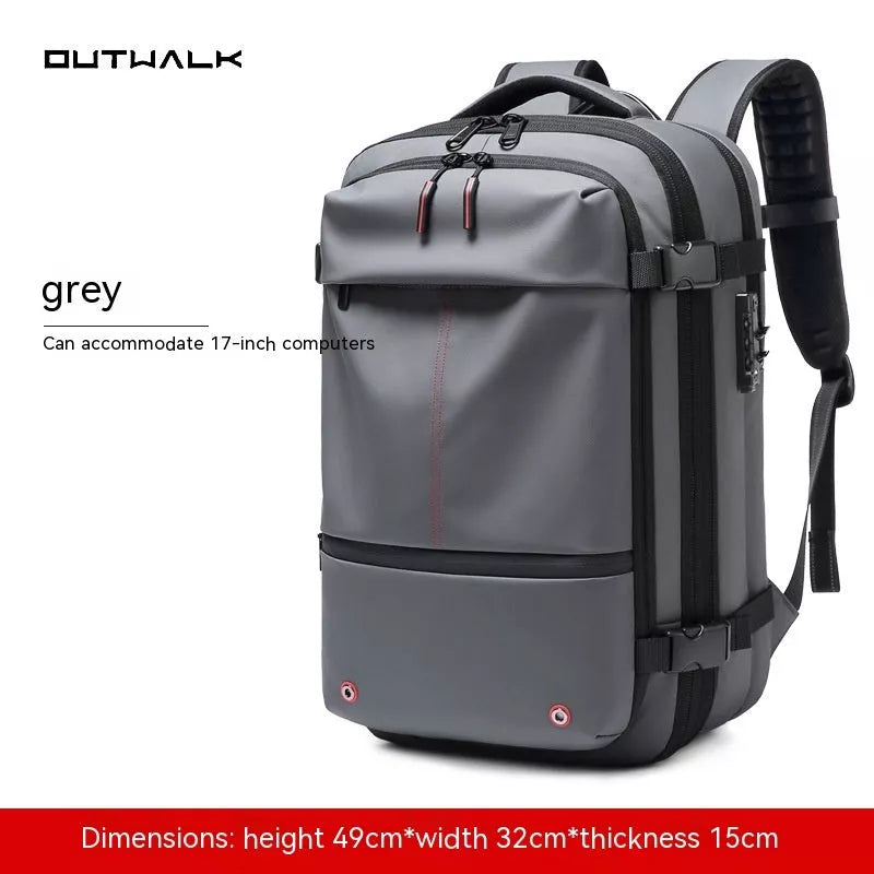 Men's business travel backpack with vacuum compression and large capacity in various colors
