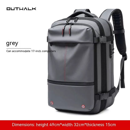 Men's business travel backpack with vacuum compression and large capacity in various colors