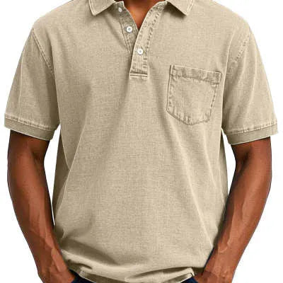 Men's printed short sleeve shirt in Korean cardigan style with slim fit and multiple colour options