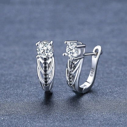 Elegant Hollow Zircon Copper Plated Earrings for Women