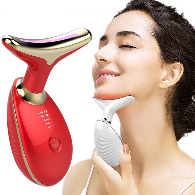 EMS Thermal Neck Massager for lifting and wrinkle reduction with LED therapy