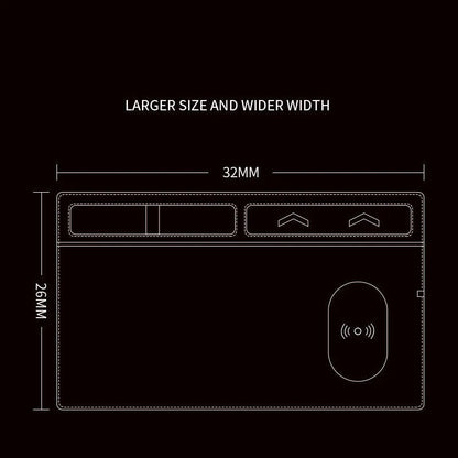 320x260mm wireless charging mouse pad with phone holder in black, brown, grey or pink