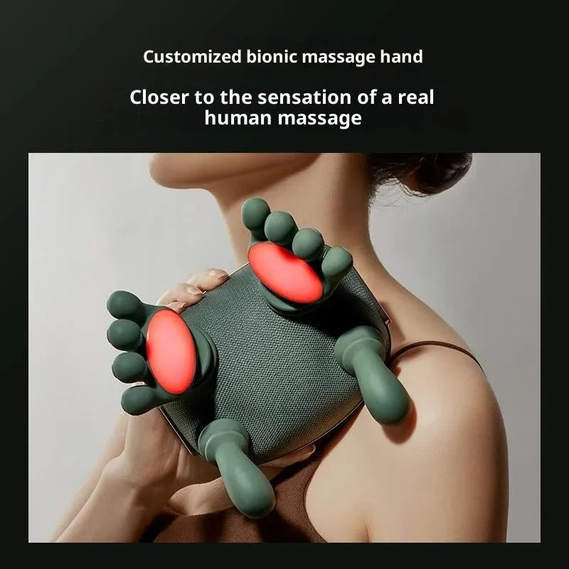 Dark green USB cervical trapezius neck massager with timing function for family use