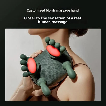 Dark green USB cervical trapezius neck massager with timing function for family use