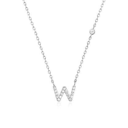 Custom Initial Necklace with sparkling CZ pendant, available in gold or silver finish