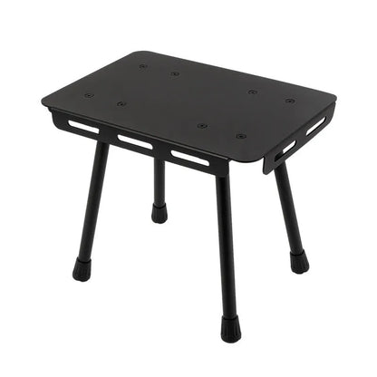 CLS aluminium folding camping stool converted into a small table with a green PU mat top