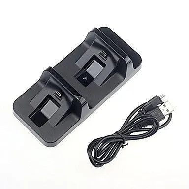 Black ABS plastic fixed charger with double handle for PS4, single pack