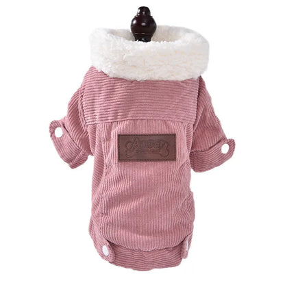 Lambswool-lined dog vest with fleece padding in grey or pink colour, sizes XS to XXL
