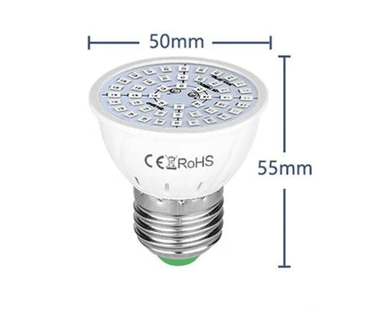 White LED plant grow light with 80 beads for indoor potted plants up to 80 square centimetres coverage
