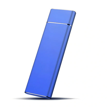 Portable solid state drive with metal shell showing colour options and compact 10.3cm size