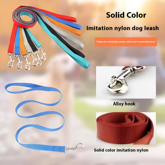 Polyester dog lead with hand-holding rope design in multiple colour options