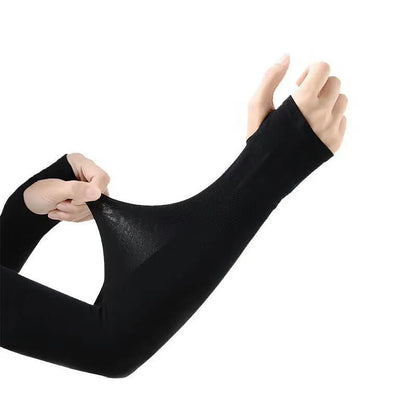 Viscose fibre driving sun sleeves in multiple colours showing open finger design