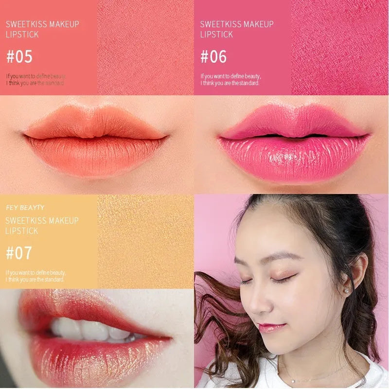 Fey Beauty Cameo Brown nude moisturising lipstick bullet and case.