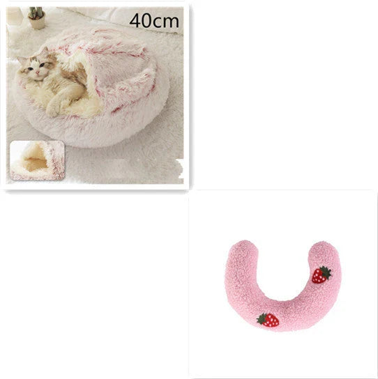 Cozy pet bed with plush and warm fabric for cats and dogs