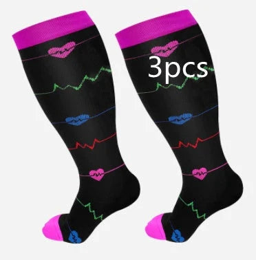 Premium plus-size compression socks with bamboo fibers for superior comfort and support