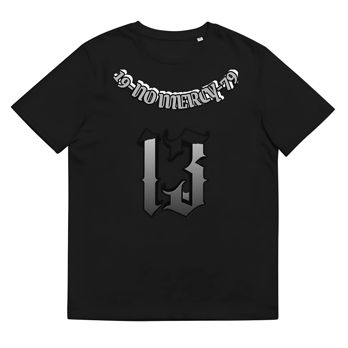 Men's black 3D digital printed casual t-shirt with round neck and short sleeves on hanger