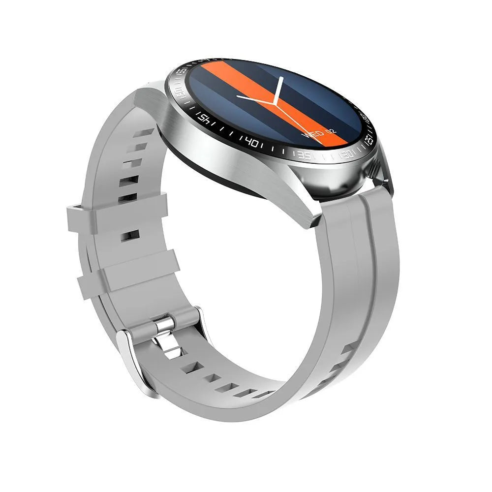Black GS3 Max smartwatch with a 1.35-inch screen on a silicone wristband, showing health metrics and call interface.