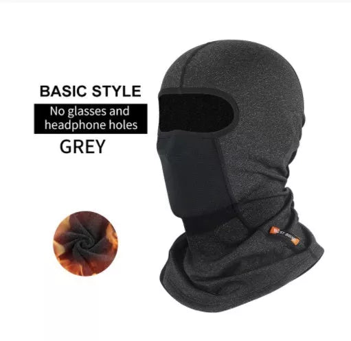 Ski fleece headgear with glasses hole for motorcycle and bicycle riders