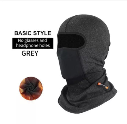 Ski fleece headgear with glasses hole for motorcycle and bicycle riders