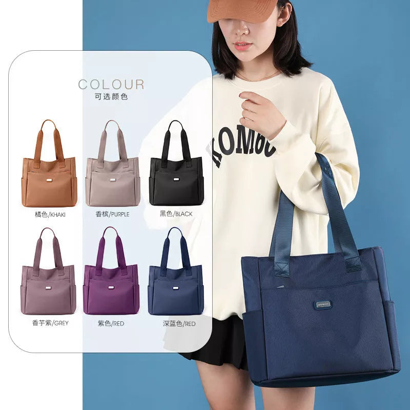 2024 women's large capacity waterproof nylon shoulder bag in multiple colors