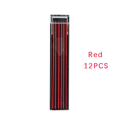 Plastic box containing 12 pieces of multi-coloured 0.5mm mechanical pencil lead refills