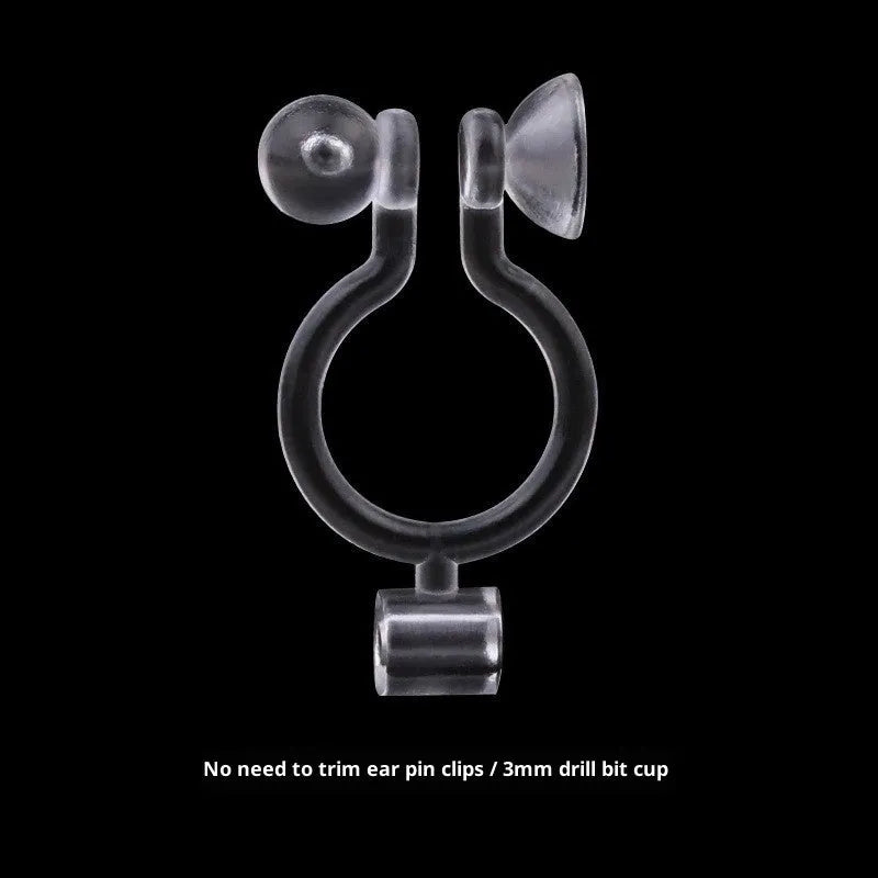 Transparent U-shaped plastic resin ear clip converter for stud earrings, unisex, single piece