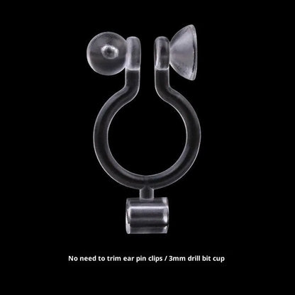 Transparent U-shaped plastic resin ear clip converter for stud earrings, unisex, single piece