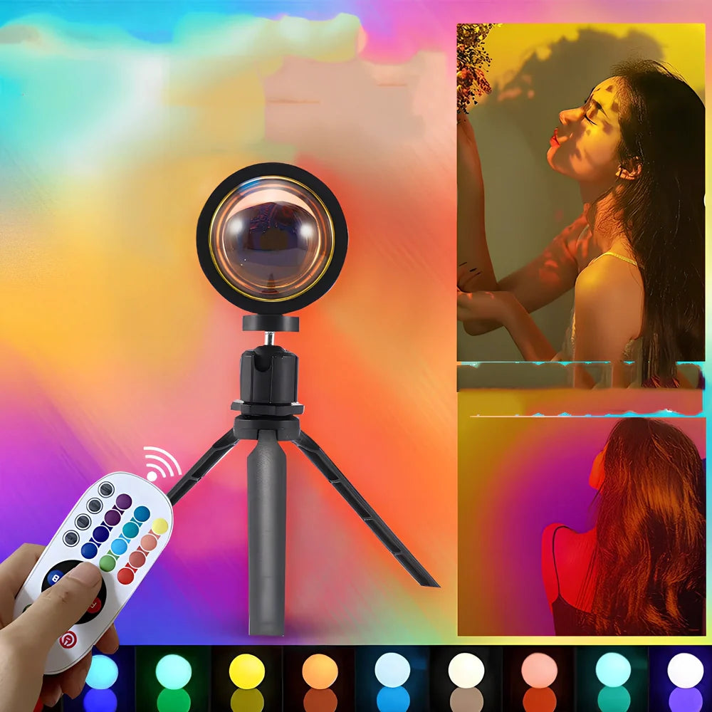 20cm Nordic floor lamp with aluminium shade and 16 colour LED lighting options