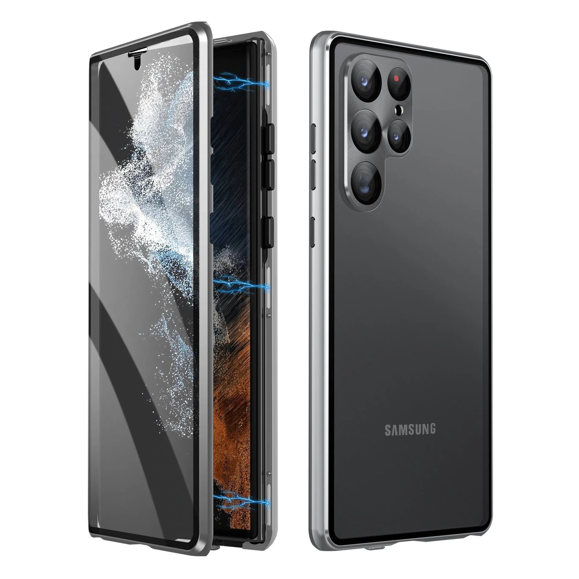S24Ultra magnetic mirror phone case in multiple colours with peep-proof design and universal magnetic suction