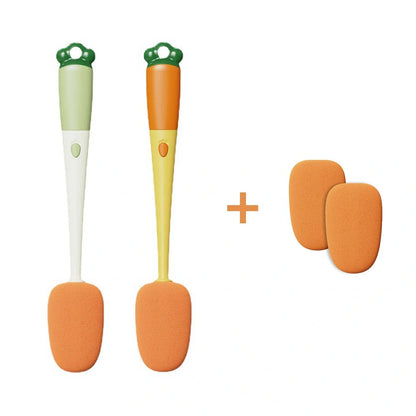 3-in-1 multifunctional cleaning brush with carrot design and long handle