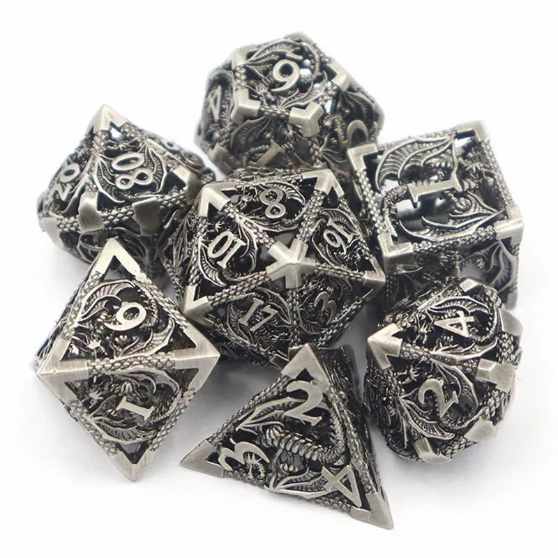 Hollow Pure Copper Electroplating Dice Set for DND in various colors