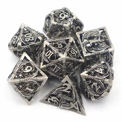 Hollow Pure Copper Electroplating Dice Set for DND in various colors