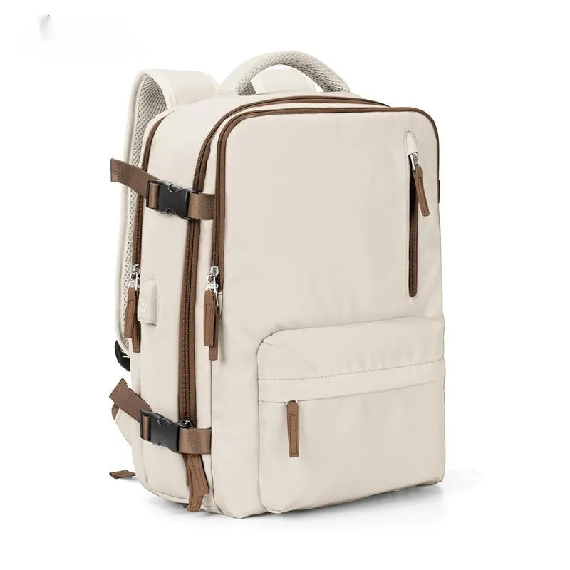 Large capacity waterproof mummy backpack in mint green colour with nylon material and 30-litre storage