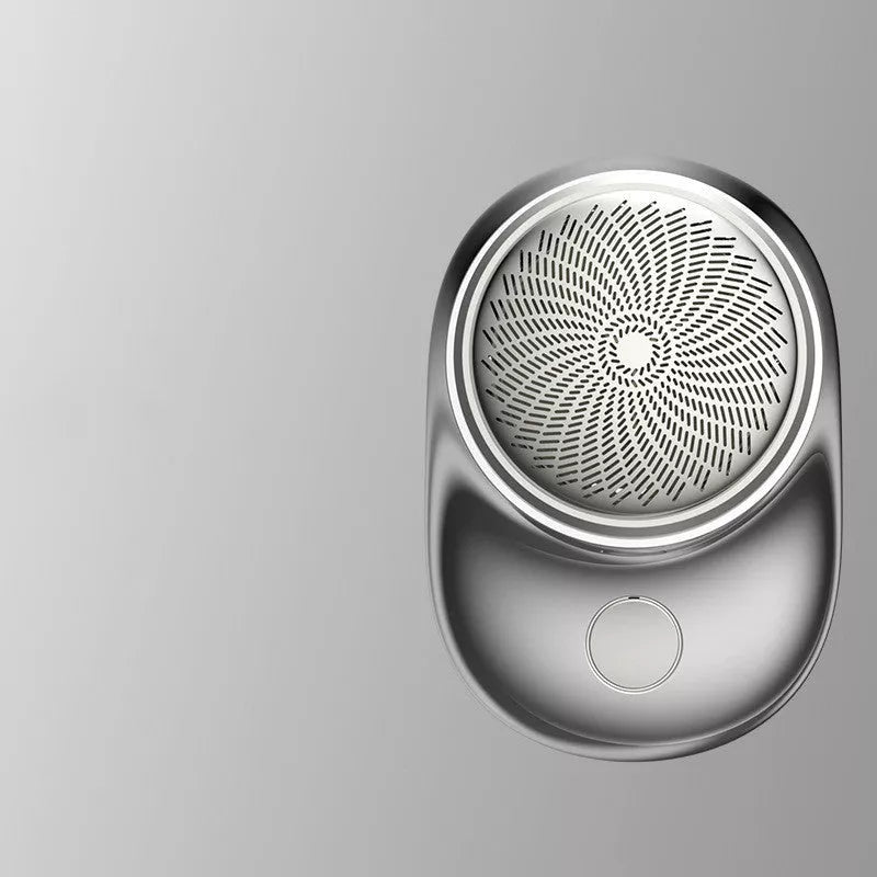 Portable Mini Electric Shaver in blue, silver, and black colors