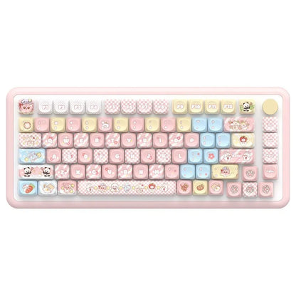 Clip Doll character mechanical keyboard keycap set with sublimation printed designs on PBT plastic