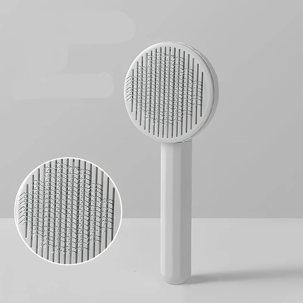 Floating hair cat self-cleaning needle comb in multiple colours removing loose fur