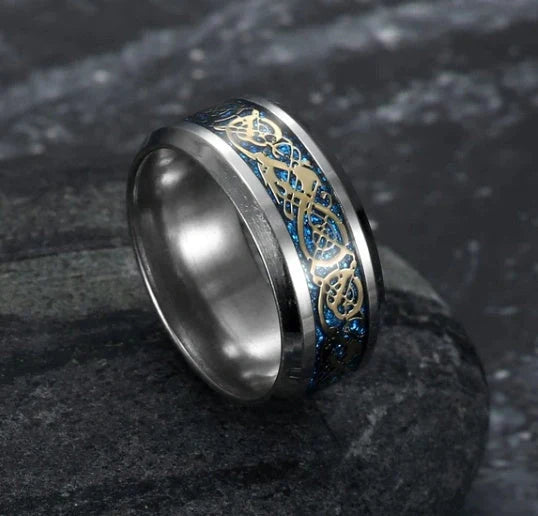 Vintage Titanium Steel Basilisk Scale Wedding Ring with unique design for weddings or fashion statements