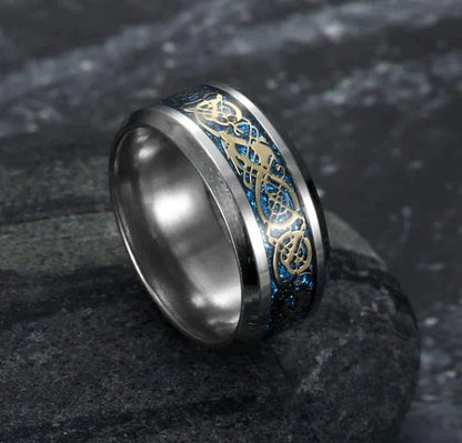 Vintage Titanium Steel Basilisk Scale Wedding Ring with unique design for weddings or fashion statements