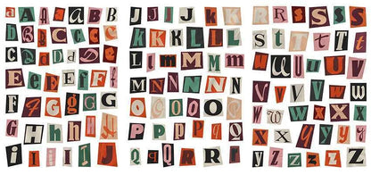 English letters and numbers symbol label sticker material decoration stickers in cute style with 5 sets