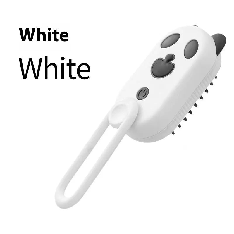 Green avocado-shaped pet grooming spray brush with comb for dogs and cats on a white background.