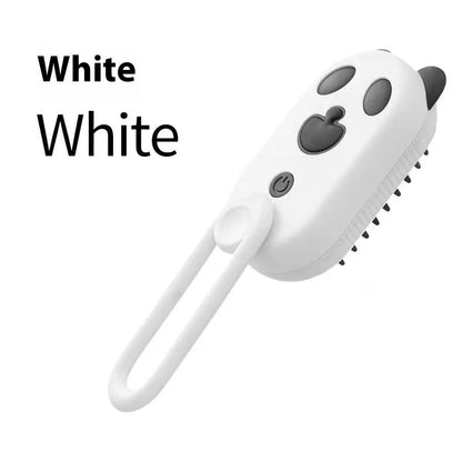 Green avocado-shaped pet grooming spray brush with comb for dogs and cats on a white background.