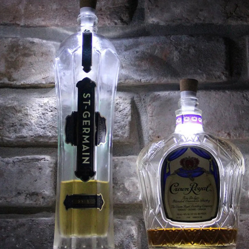 LED rechargeable luminous bottle cap cork light showing 15 LED beads and plastic shell measuring 30mm by 73mm
