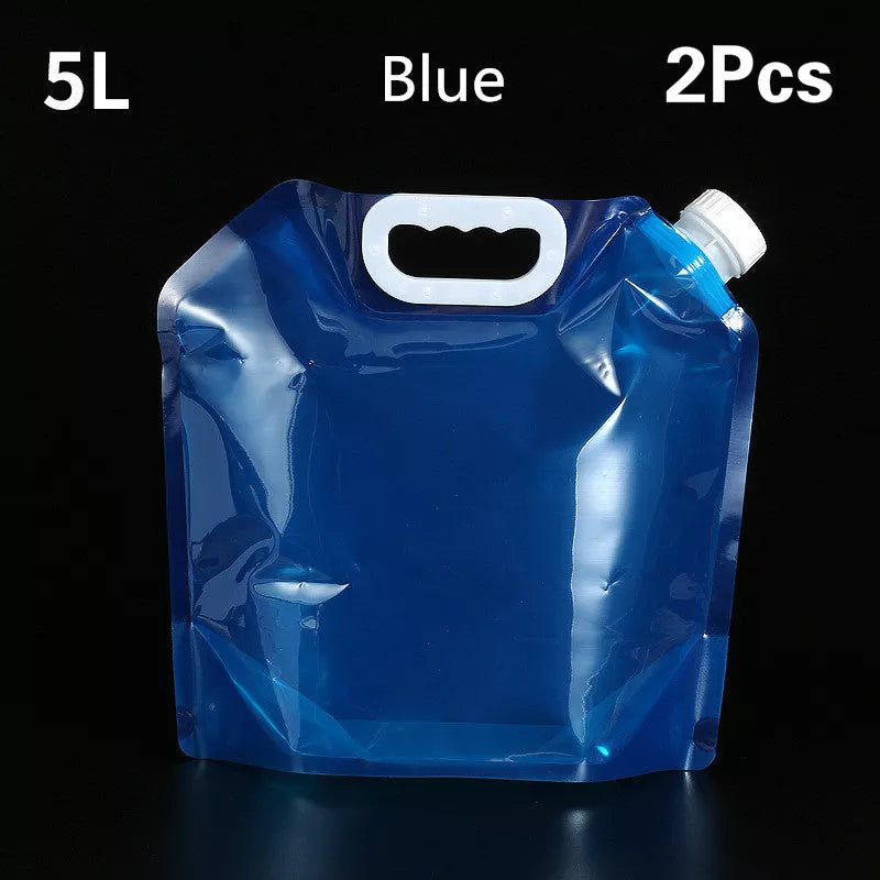 PVC Outdoor Camping Hiking Foldable Portable Water Bags Container in blue, non-toxic and food-grade