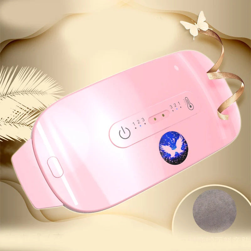 Creativity Simple Heating Waist Warm Belt in white, pink, lotus root pink, and piano white with USB cable