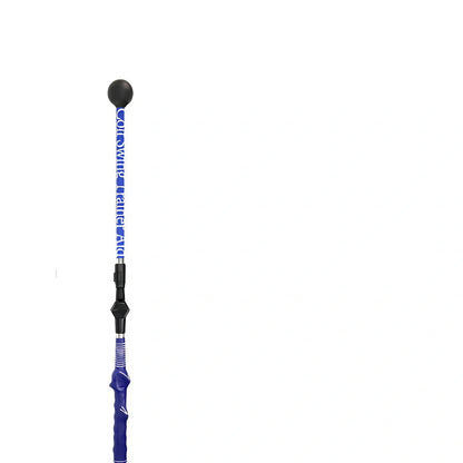 Blue golf swing training aid with shoulder cushion and adjustable angle mechanism for posture correction